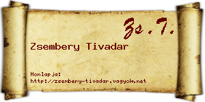 Zsembery Tivadar névjegykártya